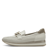 Jana women's gold and beige leather shoe