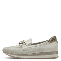 Jana women's gold and beige leather shoe