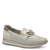Jana women's gold and beige leather shoe