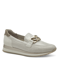 Jana women's gold and beige leather shoe