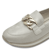 Jana women's gold and beige leather shoe