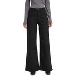 Ichi women's black wide-leg denim jeans