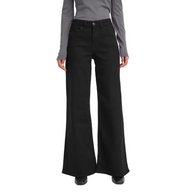Ichi women's black wide-leg denim jeans