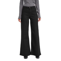 Ichi women's black wide-leg denim jeans