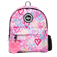 Hype Girls Backpack Pink Graffiti Iconic Hearts