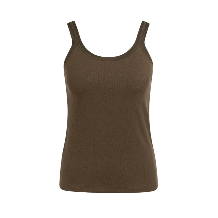 YAYA Womens Top Fitted Mesh Trim Slate Black Brown