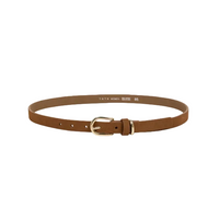 YAYA Womens Belt Suede Round Buckle Metal Loop Partridge Brown