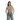 YAYA Womens Top Checked Gilet Shoulder Pads Beige Dessin
