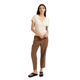 YAYA Womens Top Knitted Cardigan Short Sleeves Front Buttons Beige Melange