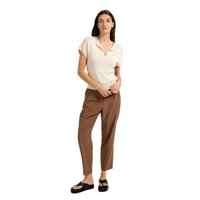 YAYA Womens Top Knitted Cardigan Short Sleeves Front Buttons Beige Melange