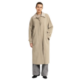 YAYA Womens Coat Long Faux Suede Detachable Collar Pure Cashmere Grey