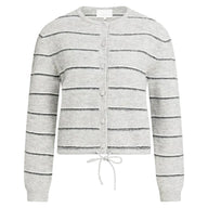 YAYA Womens Cardigan Striped Knitted Medium Grey Melange