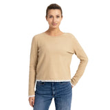 YAYA Womens Top Fine Knit Cornstalk Brown Melange