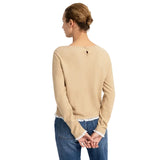 YAYA Womens Top Fine Knit Cornstalk Brown Melange