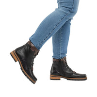 Rieker women's black lace-up ankle boot