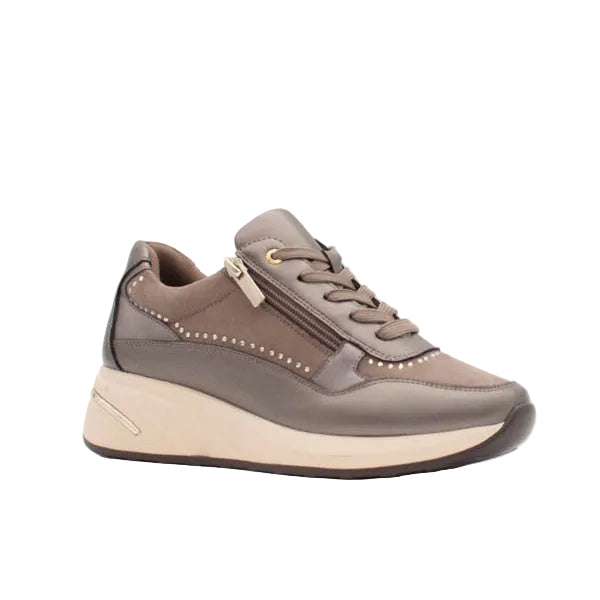 Zanni & Co Jieshou women's graphite trainers with metallic panels and gems