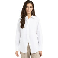 YAYA Womens A-Line Poplin Blouse Pure White
