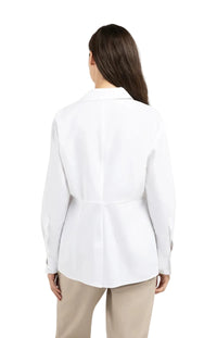 YAYA Womens A-Line Poplin Blouse Pure White