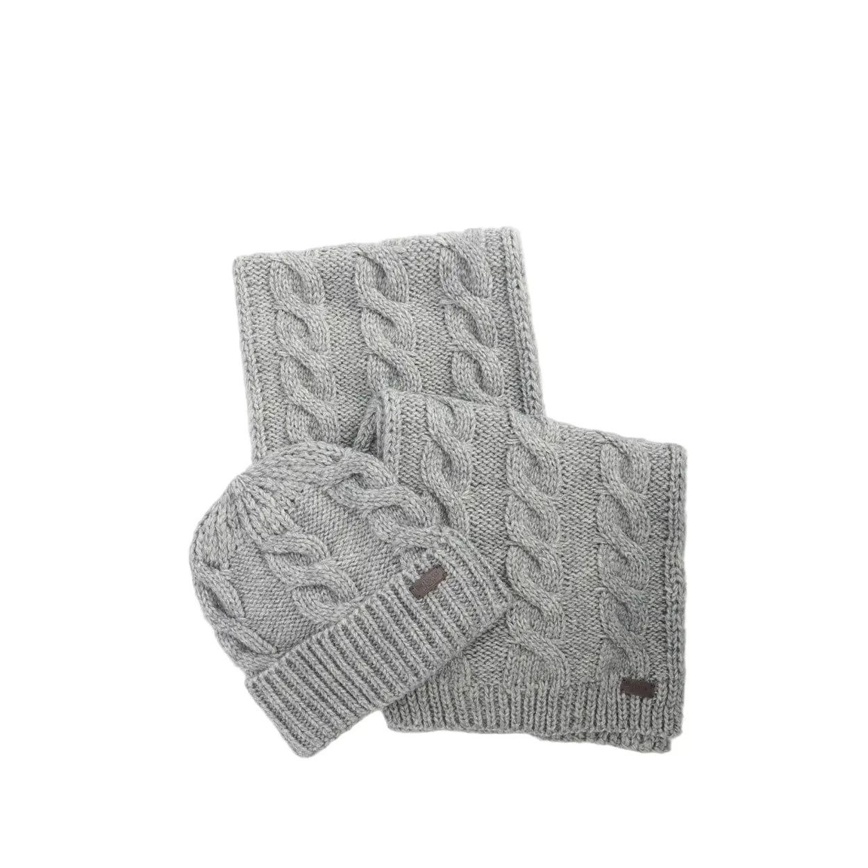 Barbour Mens Beanie/Scarf Jesmond Gift Set Mid Grey