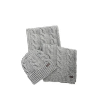 Barbour Mens Beanie/Scarf Jesmond Gift Set Mid Grey