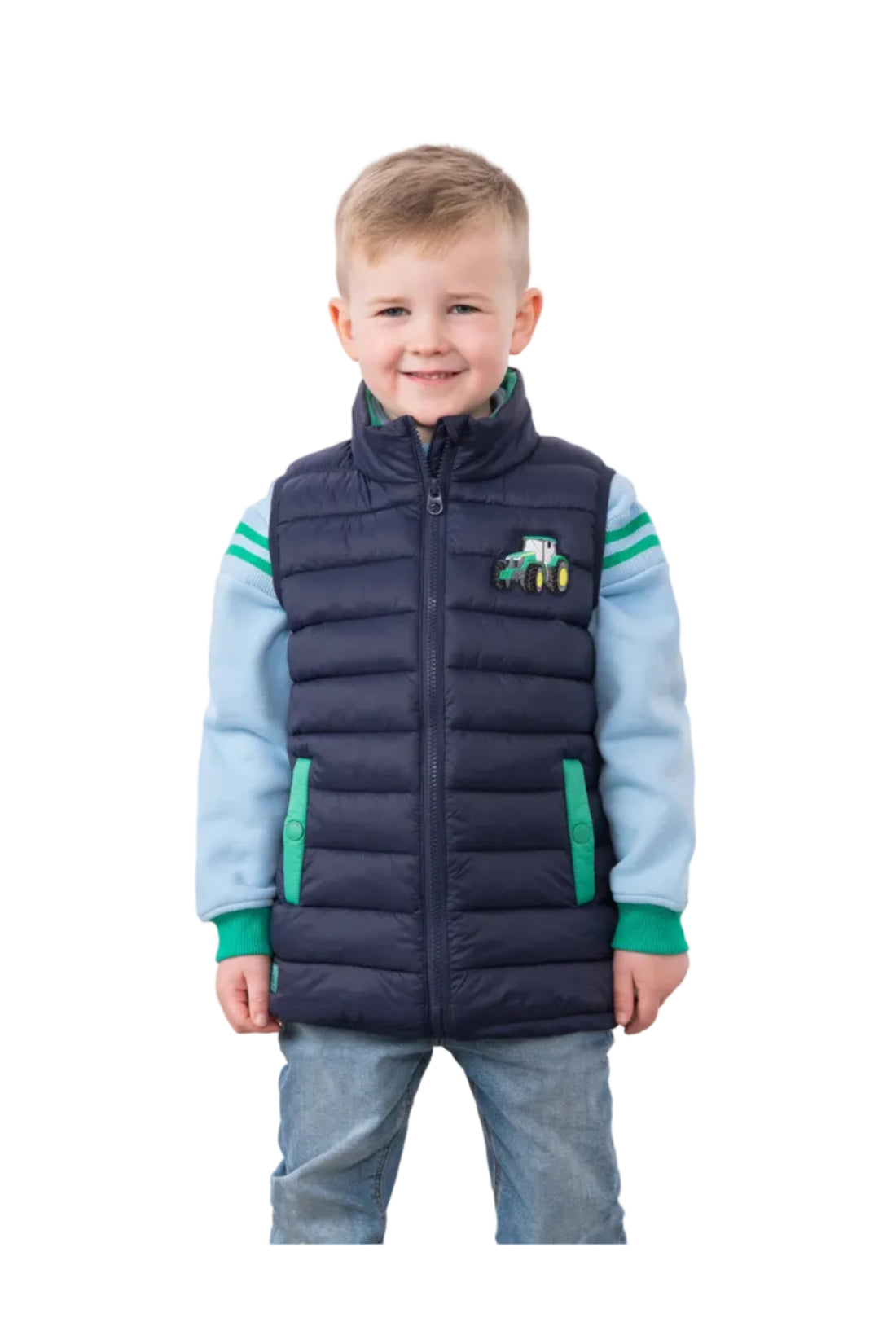 Lighthouse Boys Gilet Abel Green Tractor
