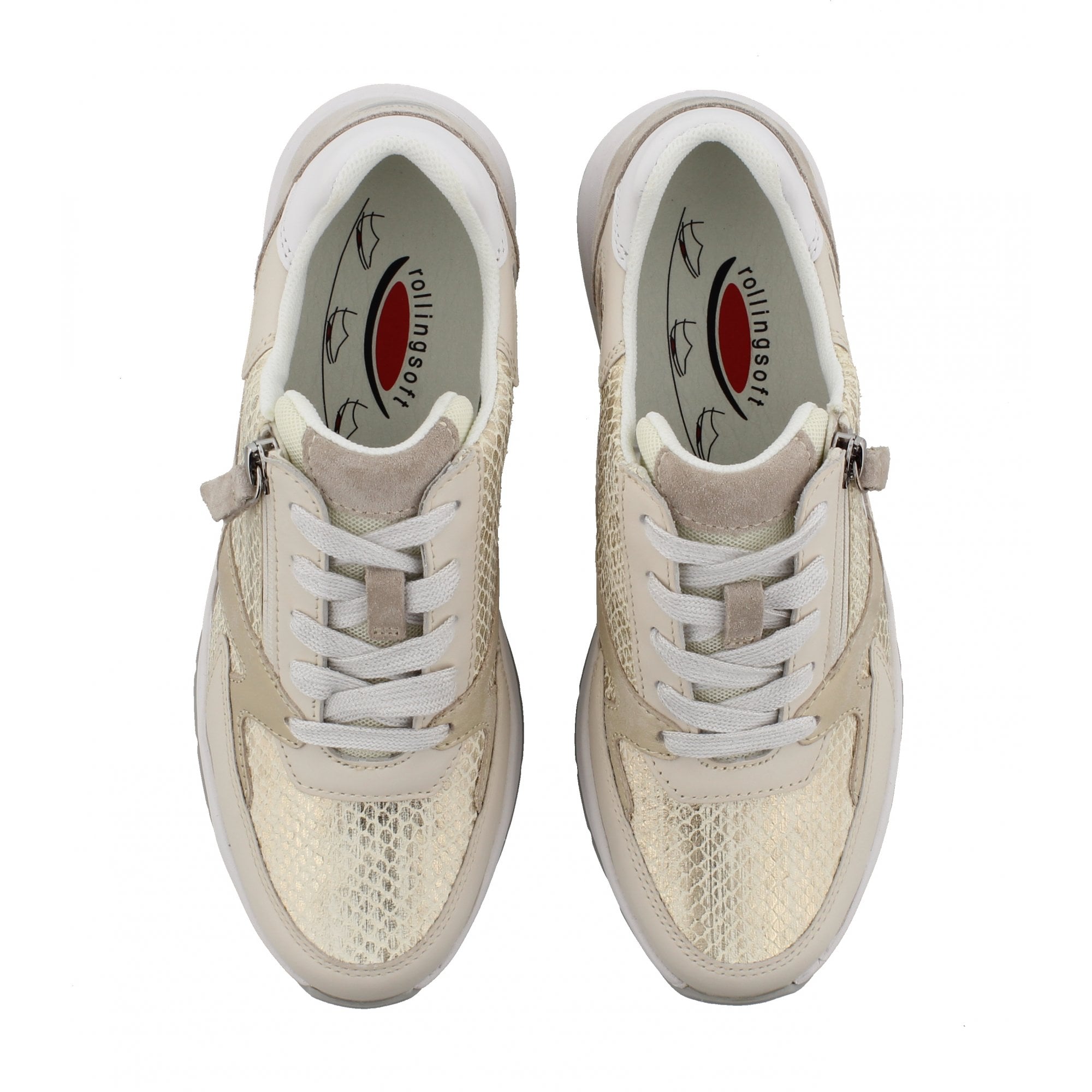 Gabor Womens Rolling Soft Trainer 86.878.35 Platino/Ivory/Weiss