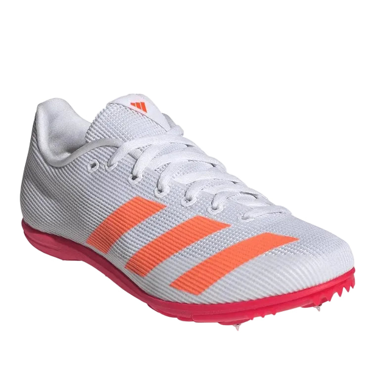 Adidas Junior Running Spikes JR4876 Cloud White/Lucid Orange/Silver Metallic
