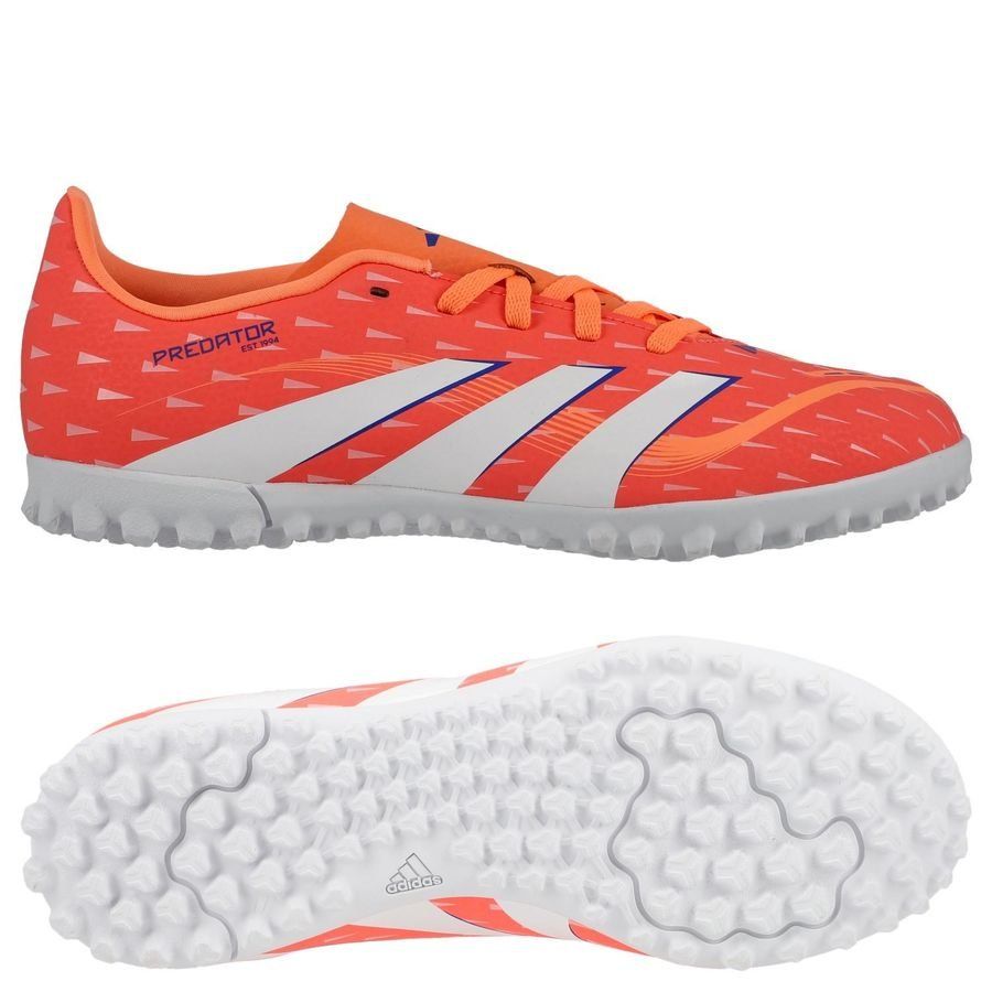 Adidas Junior Astro Turf Boot Predator Club Signal Coral/Cloud White/Beam Orange