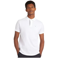 Barbour Mens Shirt Polo Tartan Pique Racing White