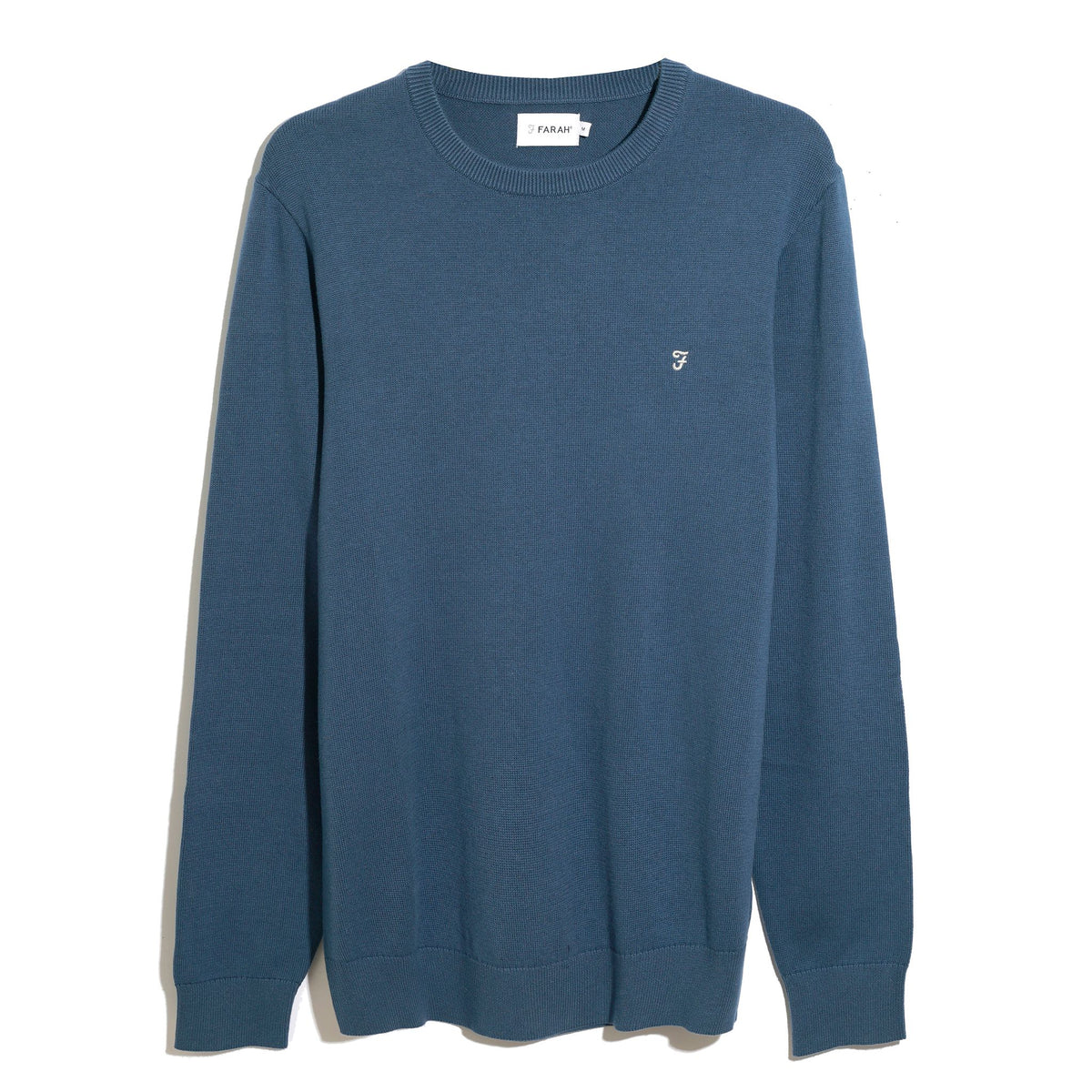 Farah Ludlow men's prussian blue crew neck jumper