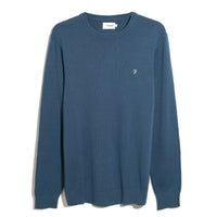 Farah Mens Ludlow Crew LS Jumper Prussian Blue
