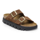 Birkenstock Womens Sandal Arizona Pap Chunky Narrow Fit Dark Tea/Black