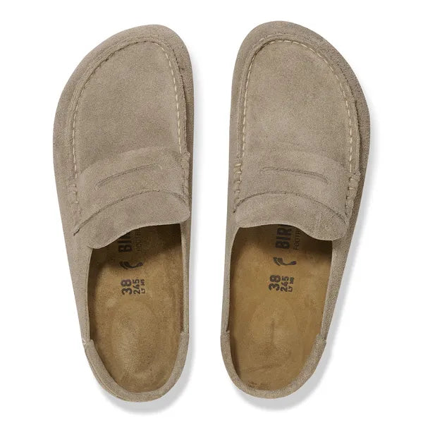 Birkenstock Womens Naples Wrapped Suede Taupe