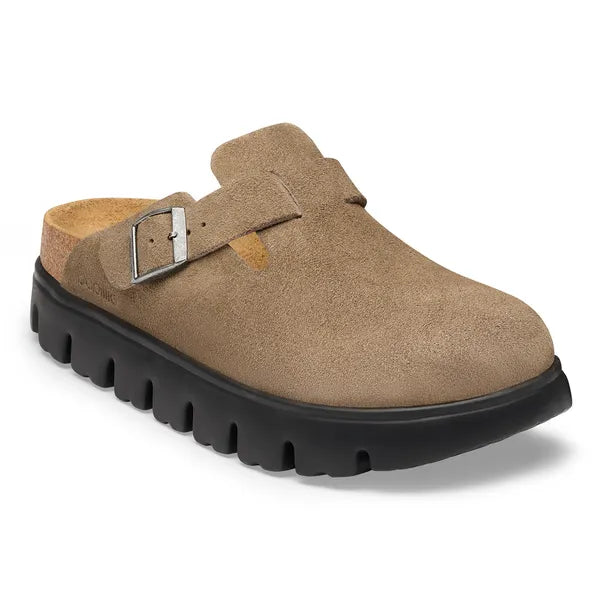 Birkenstock women's grey suede platform clog