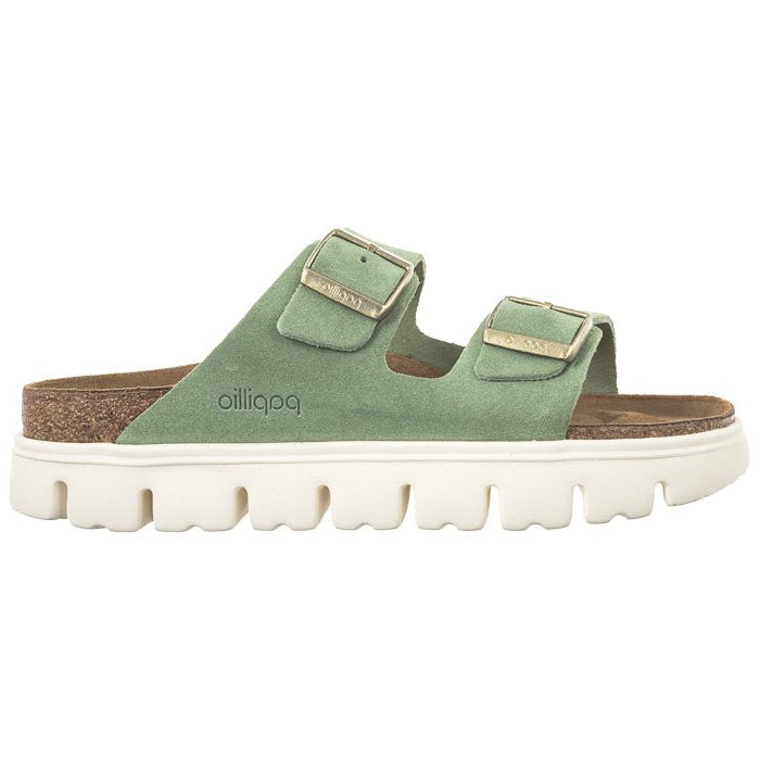 Birkenstock Womens Arizona Pap Chunky Sandal Green Tea