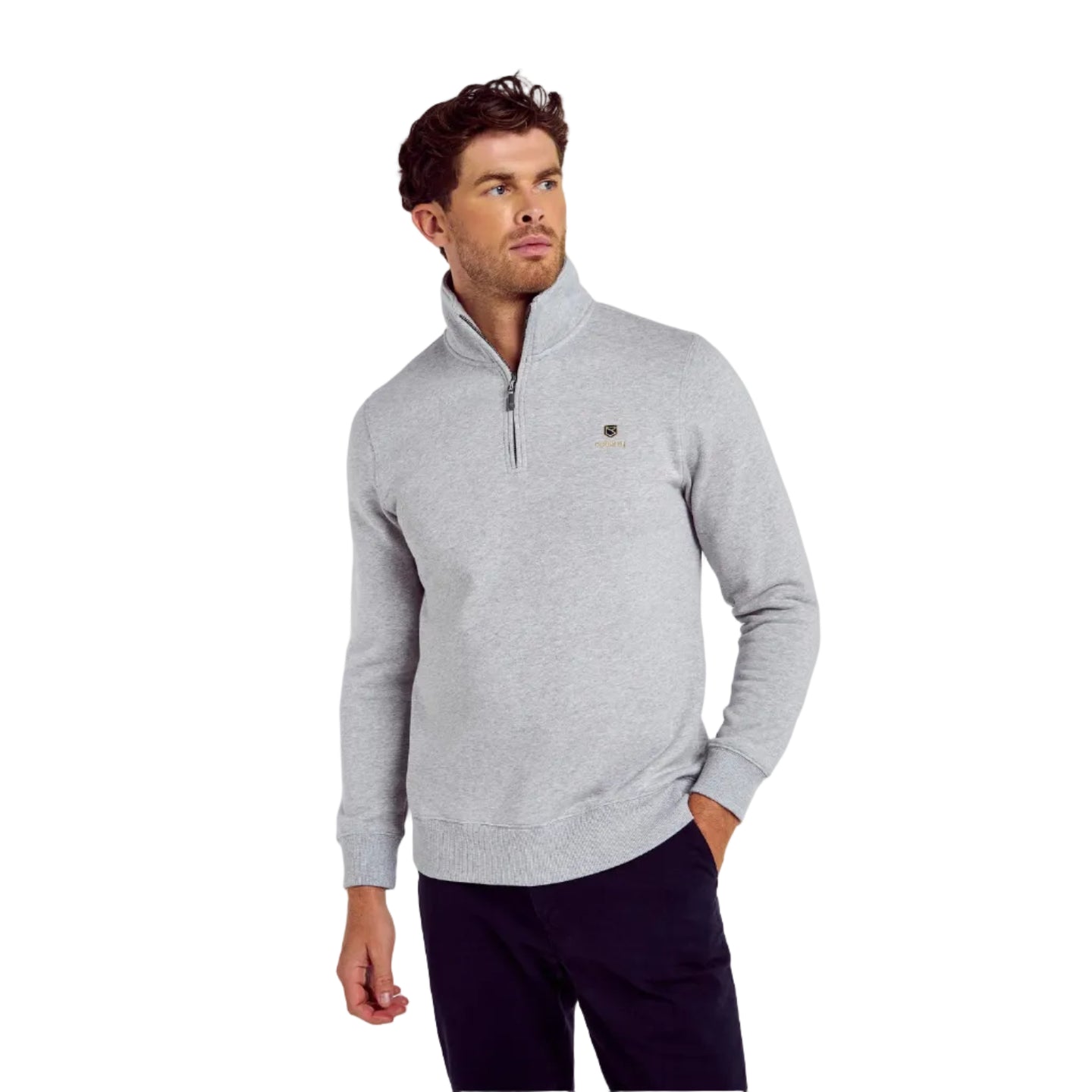 Dubarry Mens Zip Neck Sweater Boyce Grey