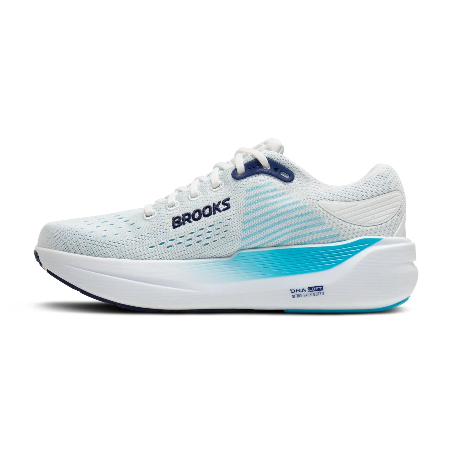 Brooks Mens Trainer Ghost Max 3 Bright White/Beacon Blue/Teal