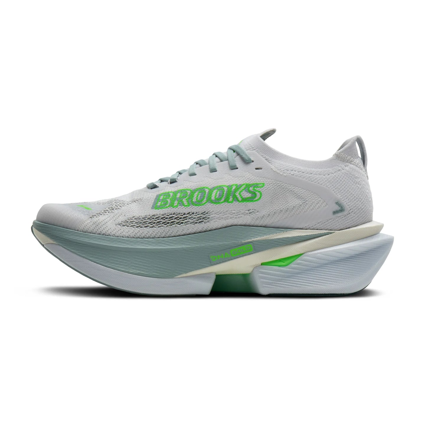 Brooks Mens Trainer Hyperion Max 3 White/Gray Mist/Green