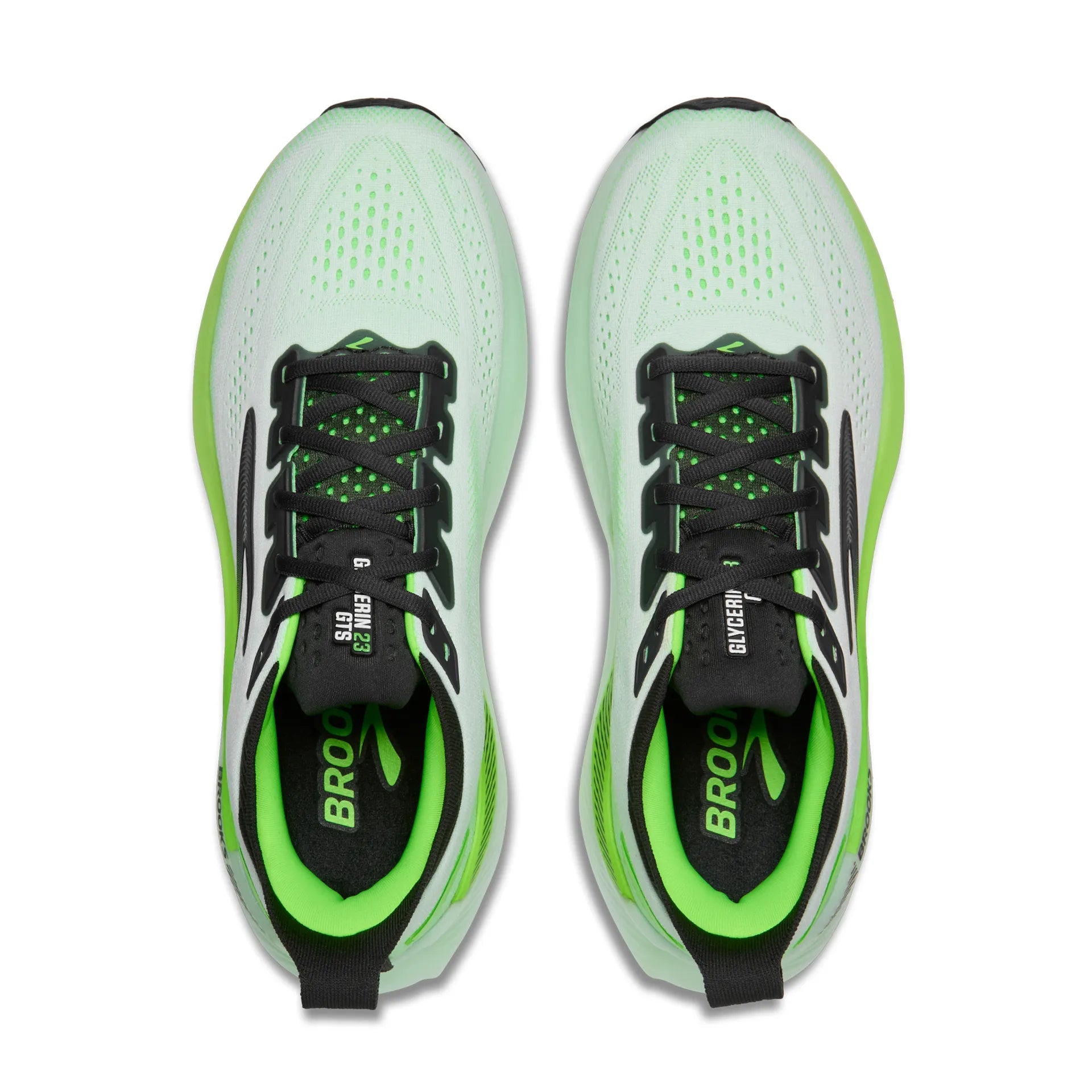 Brooks Mens Trainer Glycerin GTS 23 White/Phantom/Green Gecko