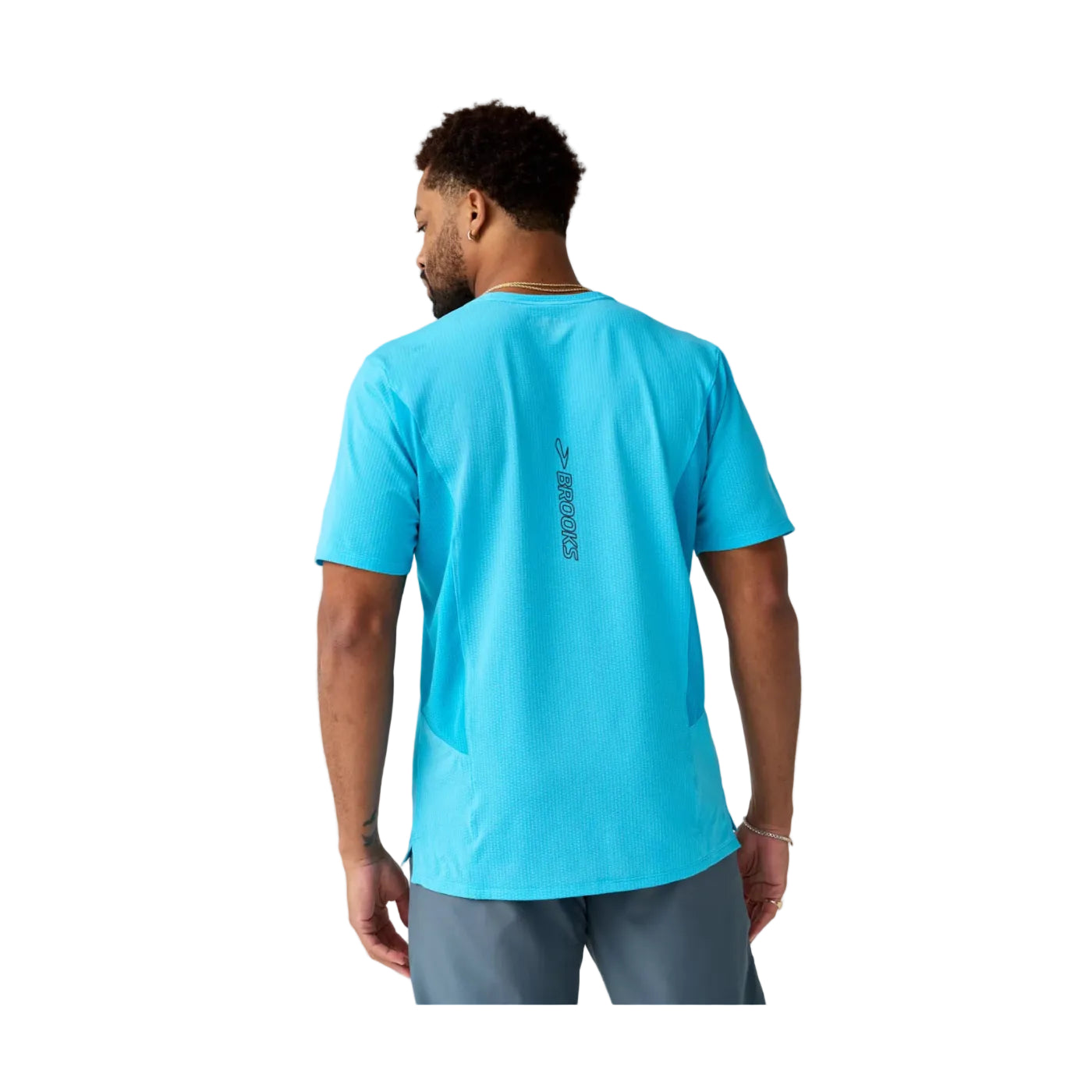 Brooks Mens T-Shirt High Point Short Sleeve 2.0 Blazing Blue/Atomic Blue