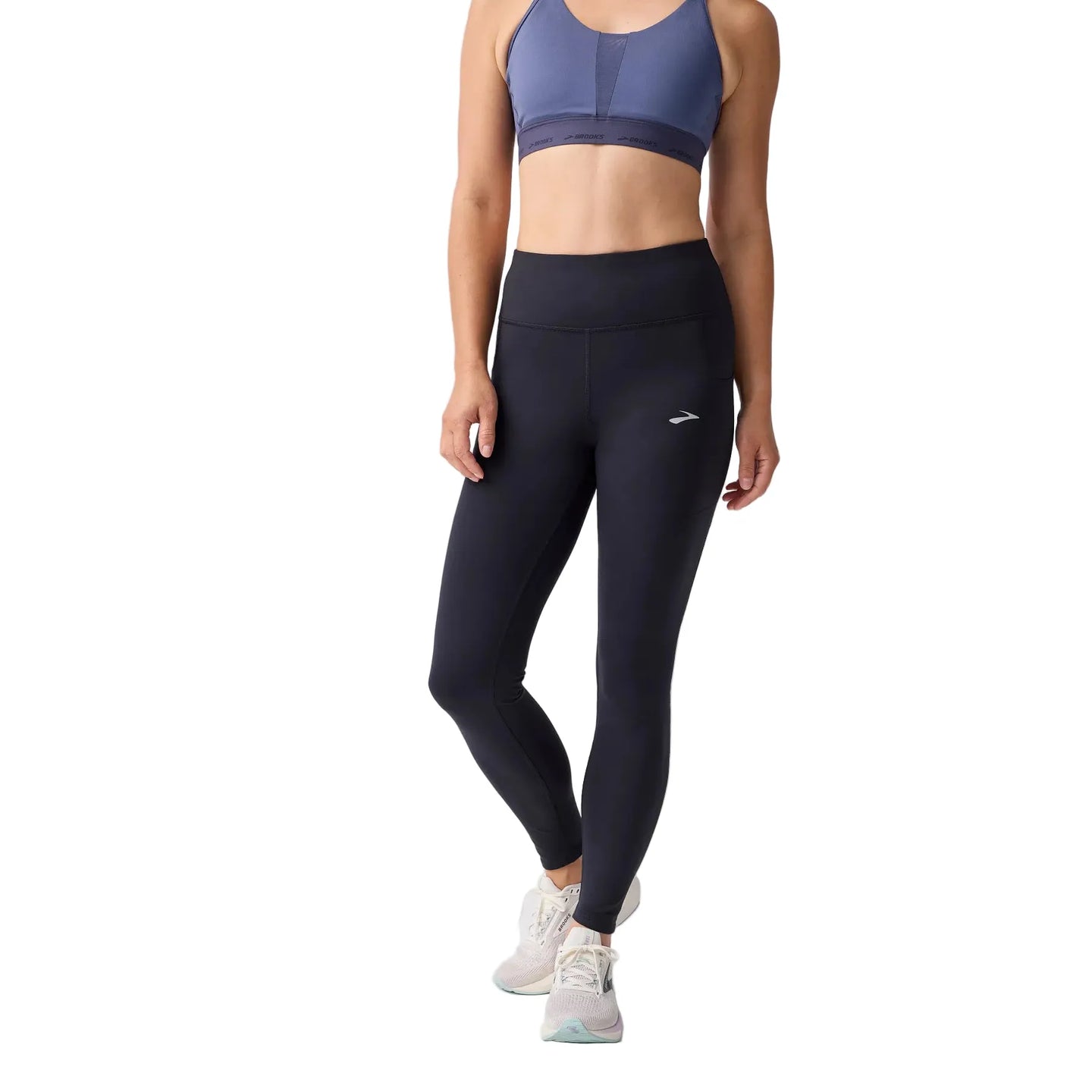 Brooks Womens Tight Momentum Thermal  2.0 Black/Speed Logo