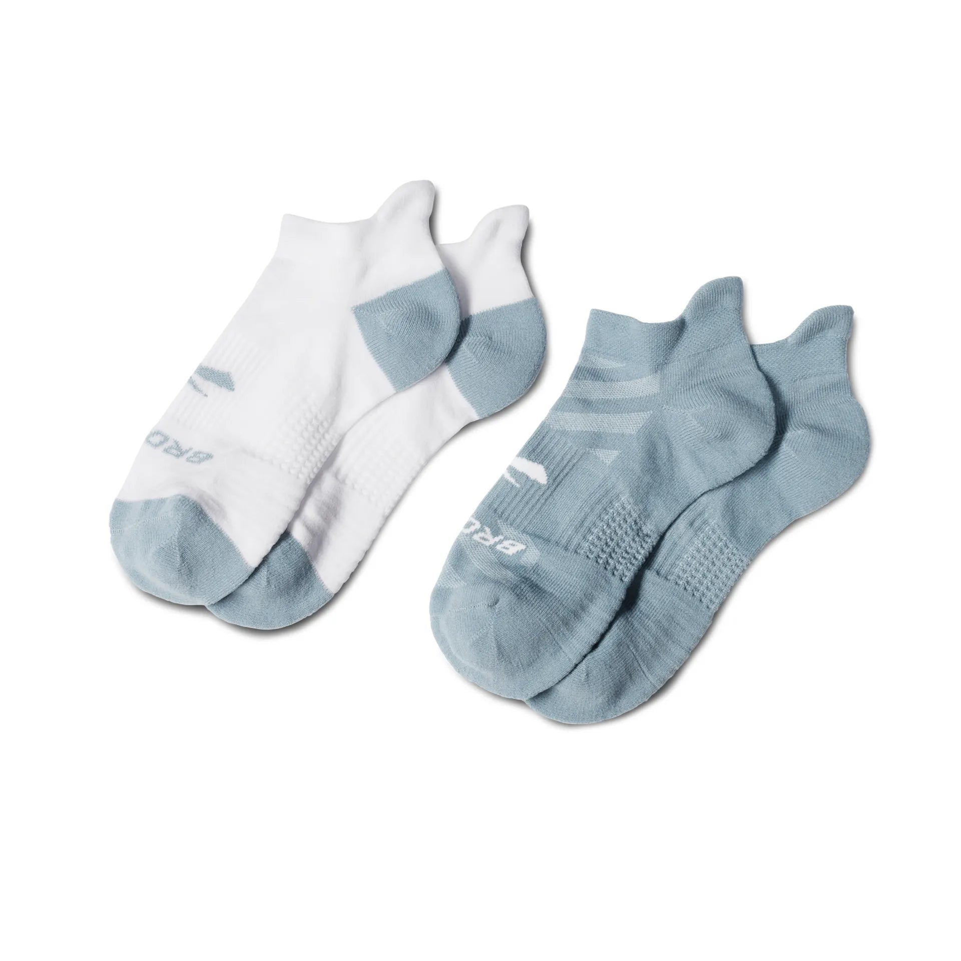 Brooks Ghost Lite blue haze no show running socks, two pack