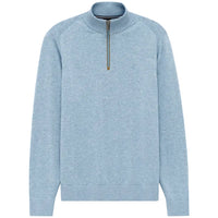 Bugatti men's blue cotton quarter-zip top