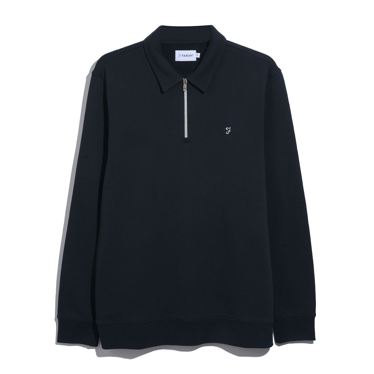 Farah men's navy polo shirt with zip