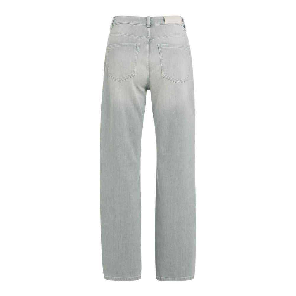 YAYA Womens Wide Leg Cargo Jeans Mid Grey Denim