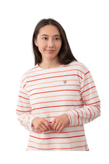 Lighthouse Womens Top Causeway L/S Coral & Poppy Stripe