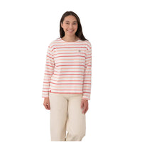 Lighthouse Womens Top Causeway L/S Coral & Poppy Stripe