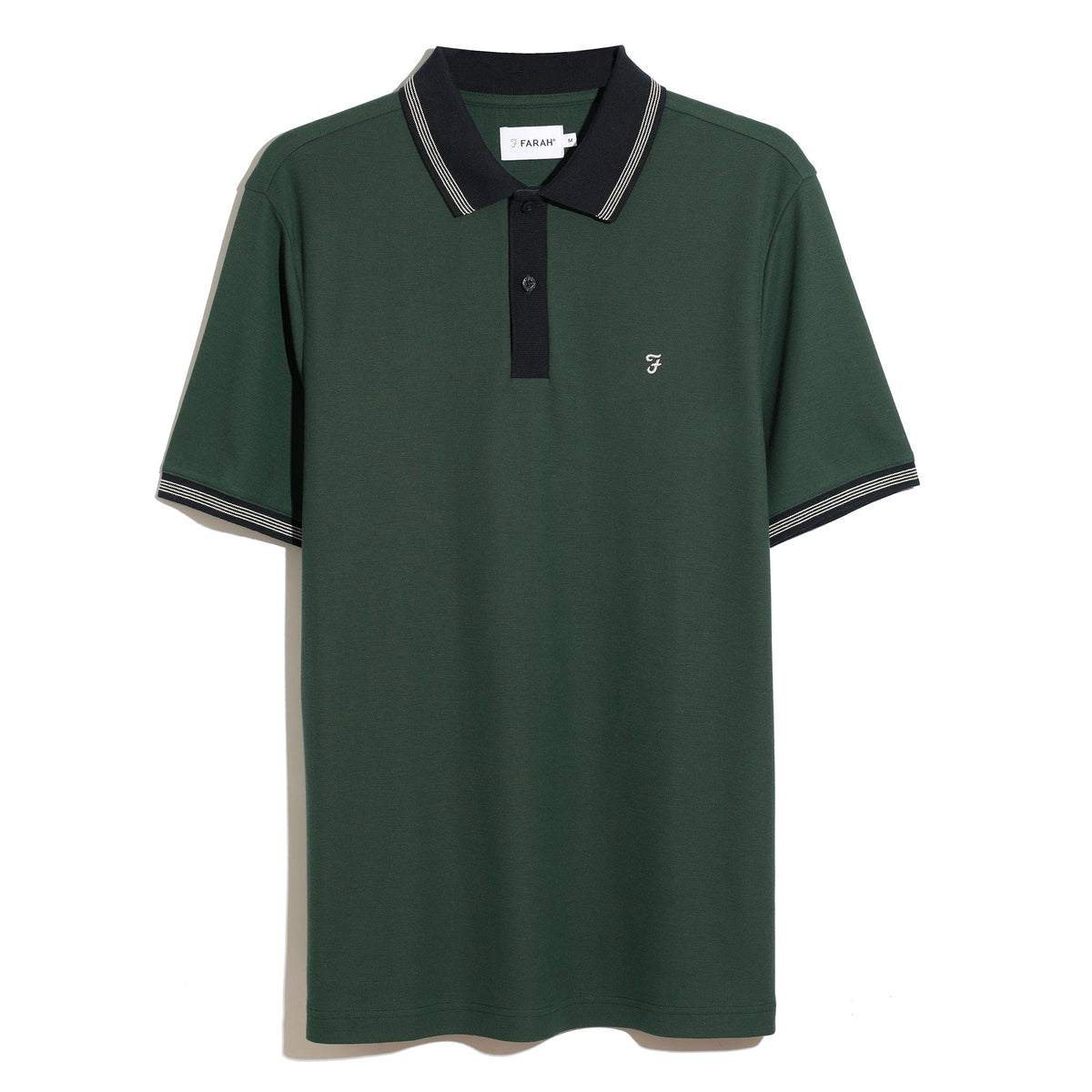 Farah Mens Tipped Polo Kimell Pine