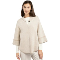 YAYA Womens Chunky Knit Poncho Cardigan Oxford Tan Brown Dessin