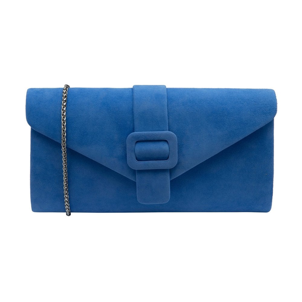 Lotus Womens Clutch Bag Aletta Blue Suede